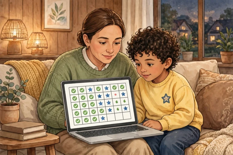 Parent checking a child's school attendance records in Schoology