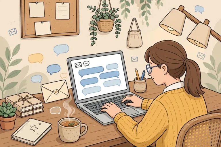 Student typing a message to a teacher in the Schoology messaging inbox on a laptop